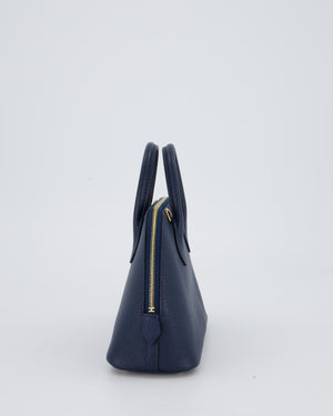 *HOT* Hermès Mini Bolide in Bleu Navy Mysore Leather with Gold Hardware