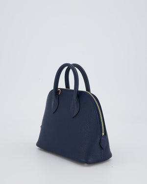 *HOT* Hermès Mini Bolide in Bleu Navy Mysore Leather with Gold Hardware