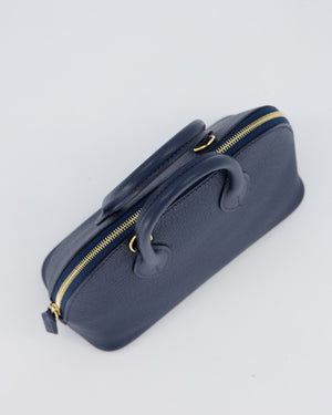 *HOT* Hermès Mini Bolide in Bleu Navy Mysore Leather with Gold Hardware