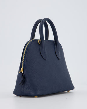 *HOT* Hermès Mini Bolide in Bleu Navy Mysore Leather with Gold Hardware