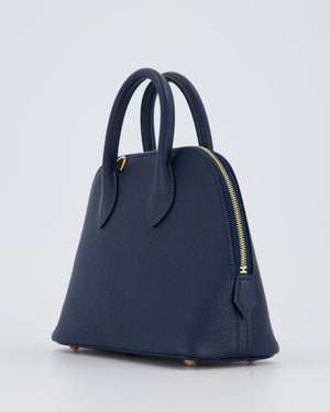*HOT* Hermès Mini Bolide in Bleu Navy Mysore Leather with Gold Hardware