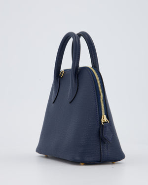 *HOT* Hermès Mini Bolide in Bleu Navy Mysore Leather with Gold Hardware
