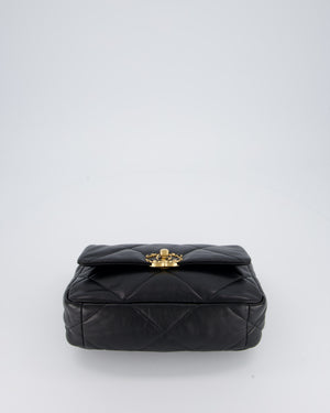Chanel Black Medium 19 Bag in Quilted Goatskin Leather with Mixed Hardware