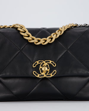 Chanel Black Medium 19 Bag in Quilted Goatskin Leather with Mixed Hardware