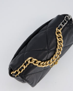 Chanel Black Medium 19 Bag in Quilted Goatskin Leather with Mixed Hardware