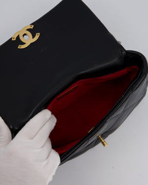 Chanel Black Medium 19 Bag in Quilted Goatskin Leather with Mixed Hardware
