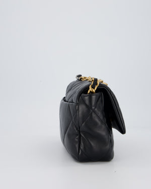 Chanel Black Medium 19 Bag in Quilted Goatskin Leather with Mixed Hardware