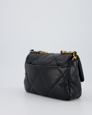 Chanel Black Medium 19 Bag in Quilted Goatskin Leather with Mixed Hardware