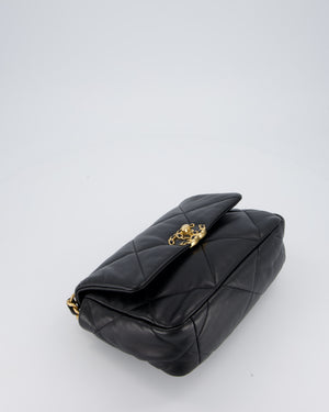 Chanel Black Medium 19 Bag in Quilted Goatskin Leather with Mixed Hardware