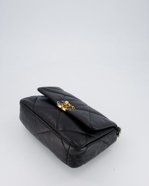 Chanel Black Medium 19 Bag in Quilted Goatskin Leather with Mixed Hardware