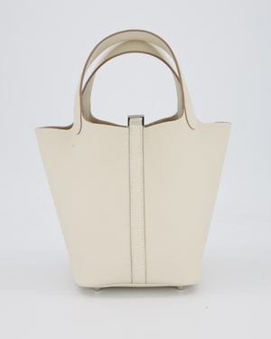 Hermès Picotin Lock 18 Bag in Craie Taurillon Clemence with Palladium Hardware