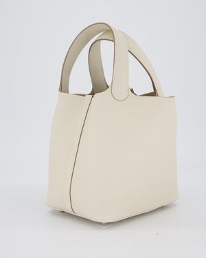 Hermès Picotin Lock 18 Bag in Craie Taurillon Clemence with Palladium Hardware