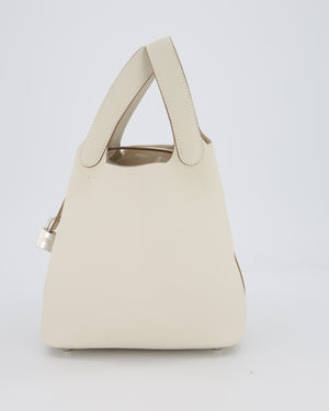 Hermès Picotin Lock 18 Bag in Craie Taurillon Clemence with Palladium Hardware