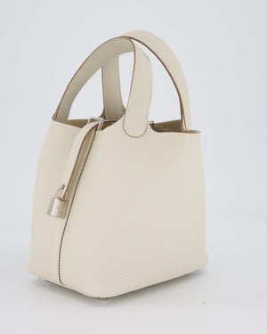 Hermès Picotin Lock 18 Bag in Craie Taurillon Clemence with Palladium Hardware