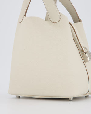 Hermès Picotin Lock 18 Bag in Craie Taurillon Clemence with Palladium Hardware