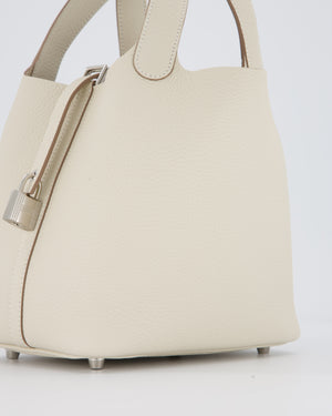 Hermès Picotin Lock 18 Bag in Craie Taurillon Clemence with Palladium Hardware