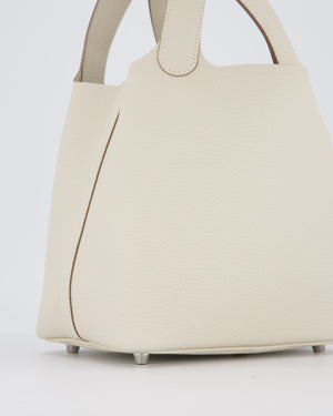 Hermès Picotin Lock 18 Bag in Craie Taurillon Clemence with Palladium Hardware