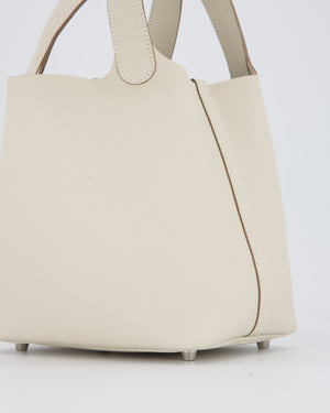 Hermès Picotin Lock 18 Bag in Craie Taurillon Clemence with Palladium Hardware