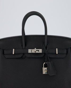 Hermès Birkin 25 Retourne Bag in Noir Togo Leather with Palladium Hardware
