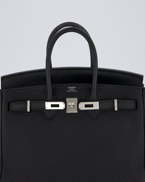 Hermès Birkin 25 Retourne Bag in Noir Togo Leather with Palladium Hardware