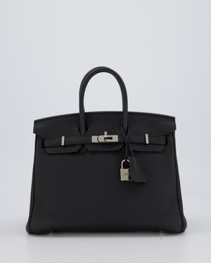 Hermès Birkin 25 Retourne Bag in Noir Togo Leather with Palladium Hardware
