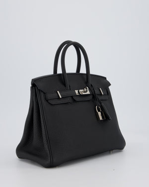 Hermès Birkin 25 Retourne Bag in Noir Togo Leather with Palladium Hardware