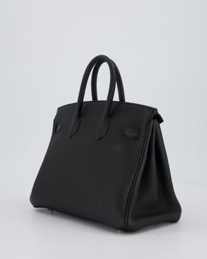 Hermès Birkin 25 Retourne Bag in Noir Togo Leather with Palladium Hardware