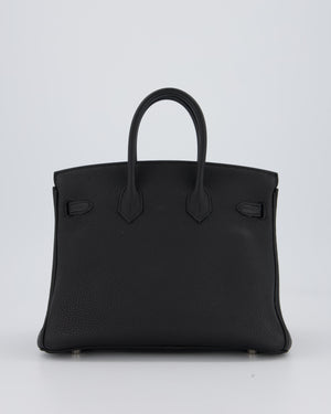 Hermès Birkin 25 Retourne Bag in Noir Togo Leather with Palladium Hardware