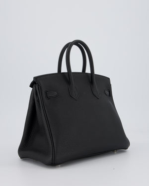 Hermès Birkin 25 Retourne Bag in Noir Togo Leather with Palladium Hardware