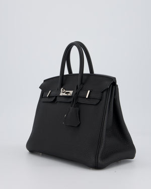 Hermès Birkin 25 Retourne Bag in Noir Togo Leather with Palladium Hardware