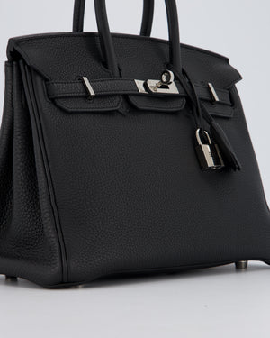 Hermès Birkin 25 Retourne Bag in Noir Togo Leather with Palladium Hardware