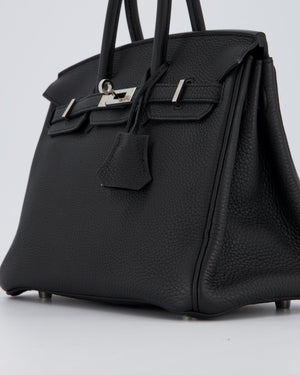 Hermès Birkin 25 Retourne Bag in Noir Togo Leather with Palladium Hardware