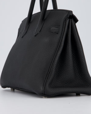 Hermès Birkin 25 Retourne Bag in Noir Togo Leather with Palladium Hardware