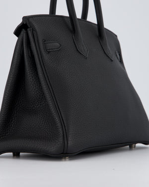 Hermès Birkin 25 Retourne Bag in Noir Togo Leather with Palladium Hardware