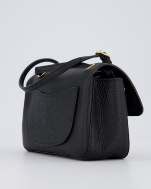 Chanel 26B Mini Flap Bag in Black Grained Calfskin Leather with Gold Hardware