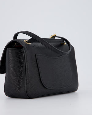 Chanel 26B Mini Flap Bag in Black Grained Calfskin Leather with Gold Hardware