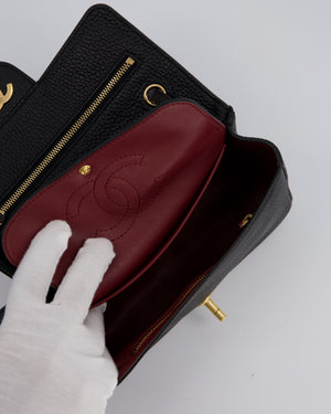 Chanel 26B Mini Flap Bag in Black Grained Calfskin Leather with Gold Hardware
