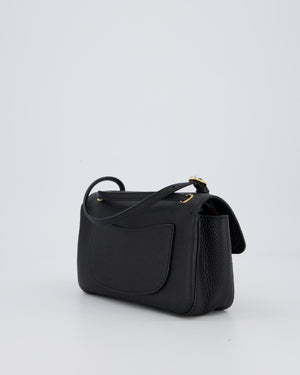 Chanel 26B Mini Flap Bag in Black Grained Calfskin Leather with Gold Hardware