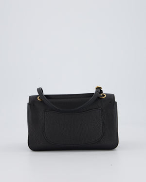 Chanel 26B Mini Flap Bag in Black Grained Calfskin Leather with Gold Hardware