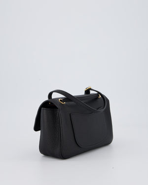 Chanel 26B Mini Flap Bag in Black Grained Calfskin Leather with Gold Hardware