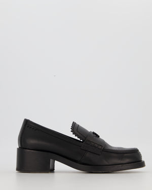 Chanel Black Leather Loafers with Black CC Logo Details Size EU 38