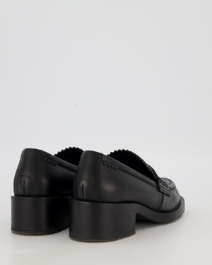 Chanel Black Leather Loafers with Black CC Logo Details Size EU 38