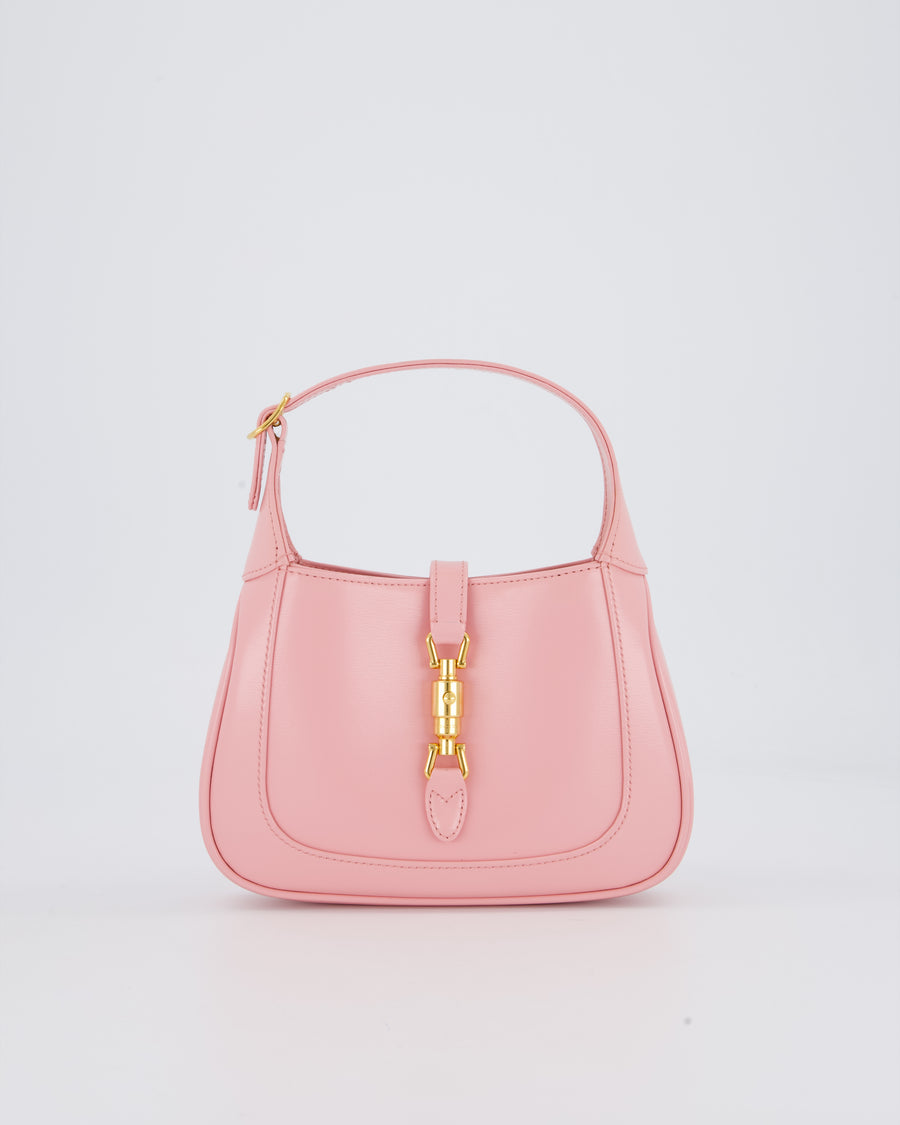 Gucci Mini Jackie 1961 Bag in Baby Pink Box Calfskin with Gold Hardware