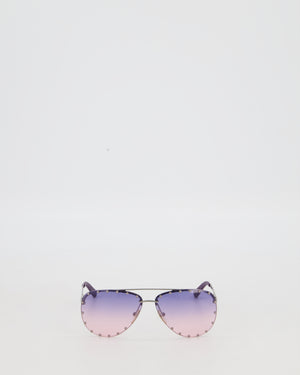 Louis Vuitton The Party Purple and Pink Sunglasses with Silver Stud Details