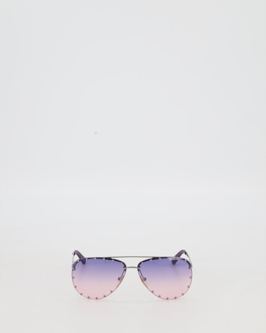 Louis Vuitton The Party Purple and Pink Sunglasses with Silver Stud Details