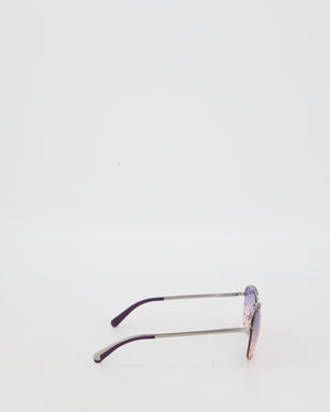 Louis Vuitton The Party Purple and Pink Sunglasses with Silver Stud Details