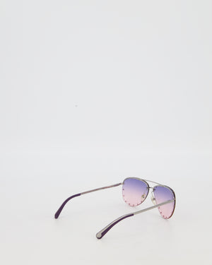 Louis Vuitton The Party Purple and Pink Sunglasses with Silver Stud Details
