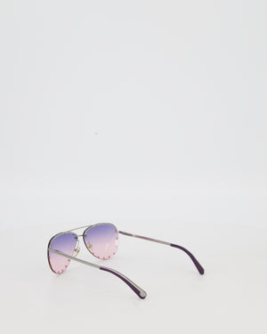 Louis Vuitton The Party Purple and Pink Sunglasses with Silver Stud Details