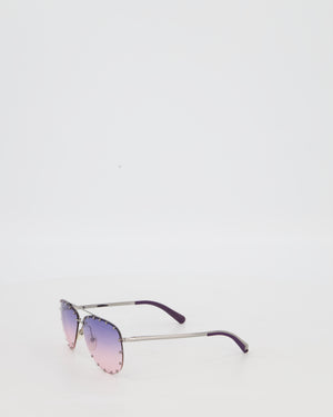 Louis Vuitton The Party Purple and Pink Sunglasses with Silver Stud Details