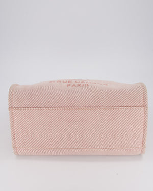 Chanel Large Deauville Canvas Tote in Baby Pink with Champagne Gold Hardware